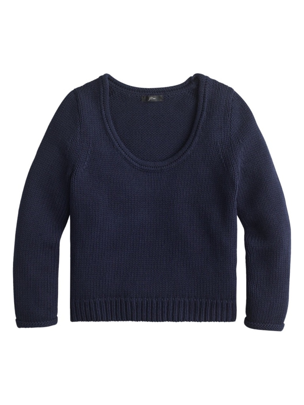 J. Crew Navy Scoop Neck Cotton Knit Sweater